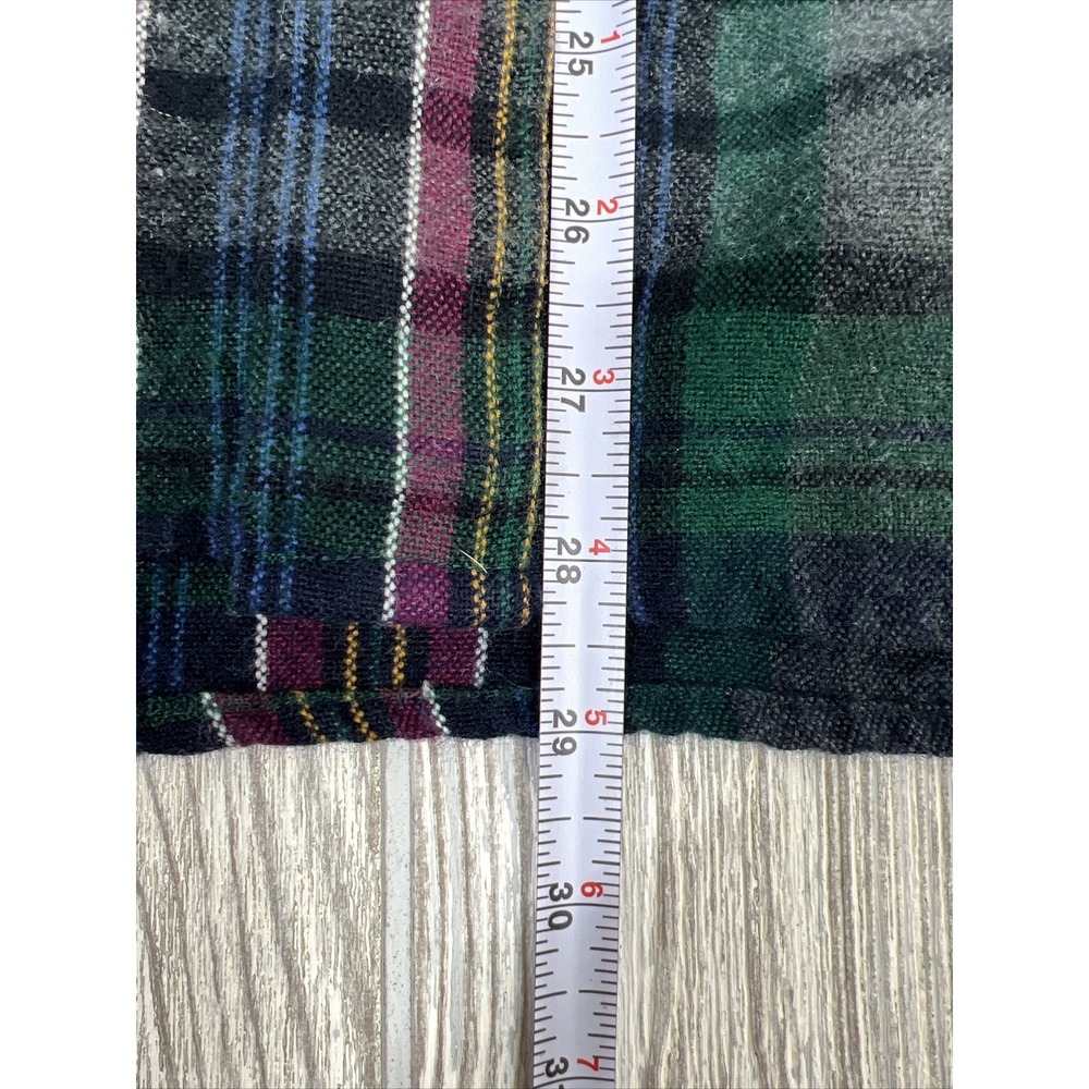 Back Packer Green Plaid Long Sleeve Button Up Flannel‎ Shirt Mens Casual SZ M - Picture 5 of 7